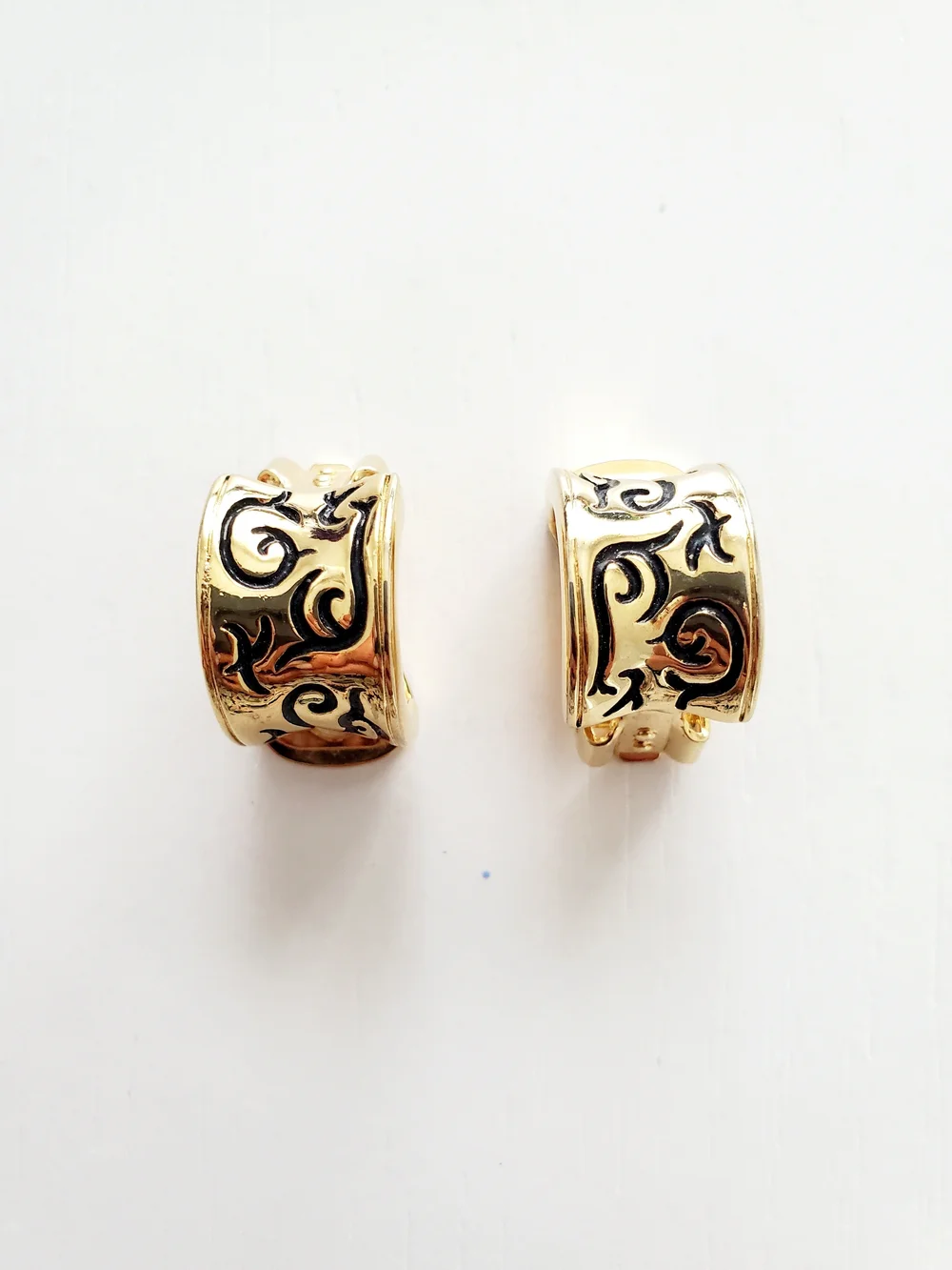 Gold-Tone Blue Enamel & Red Crystal Clip-On Earring Set - Picture 3 of 5